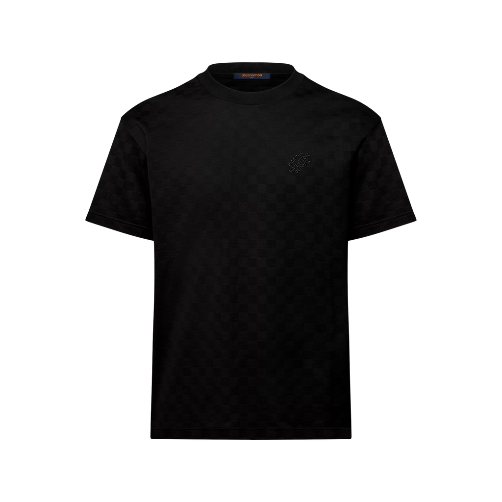 T-Shirt Louis Vuitton - à motif Damier et signature - Noir