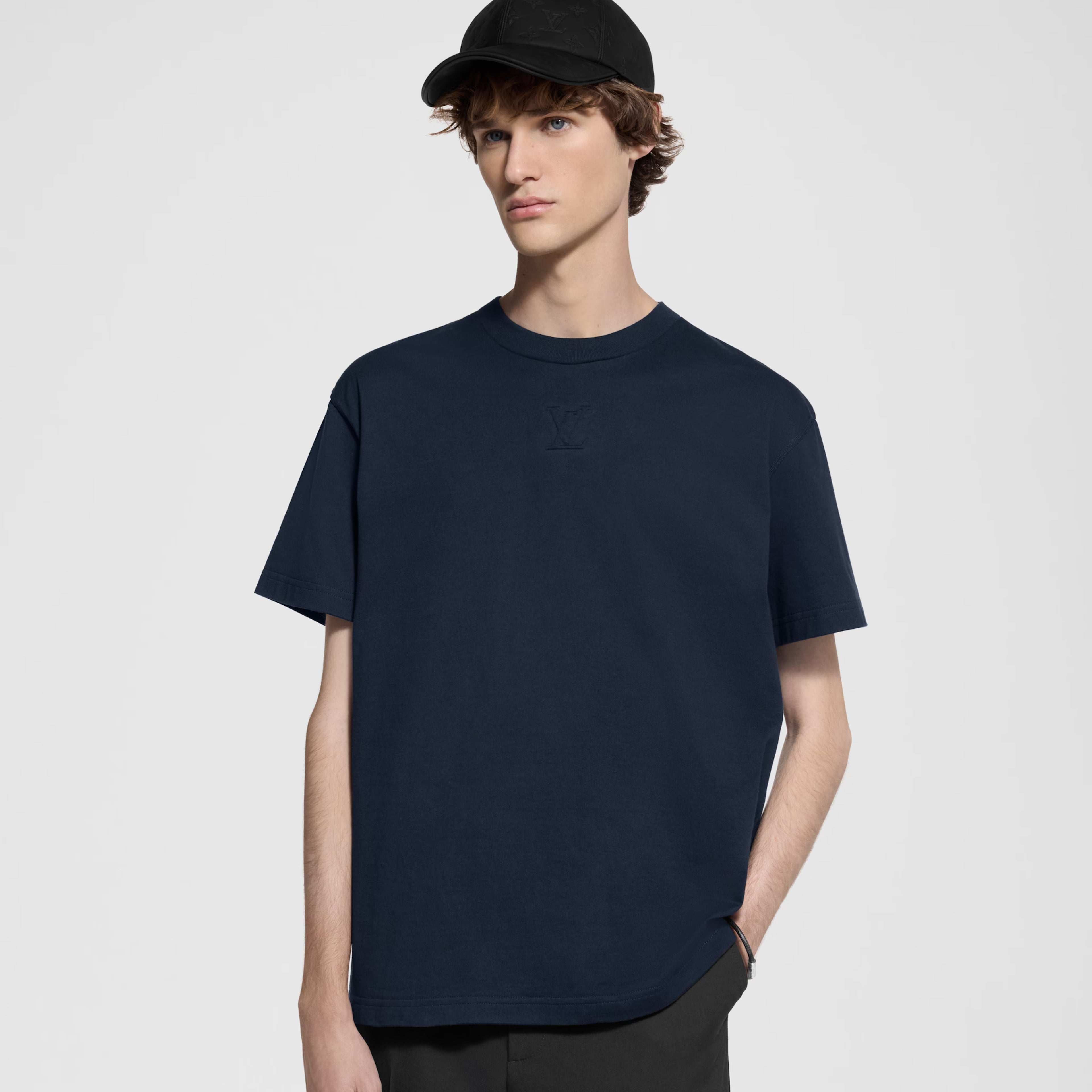 T-Shirt Louis Vuitton - embossé LV - Bleu Marine