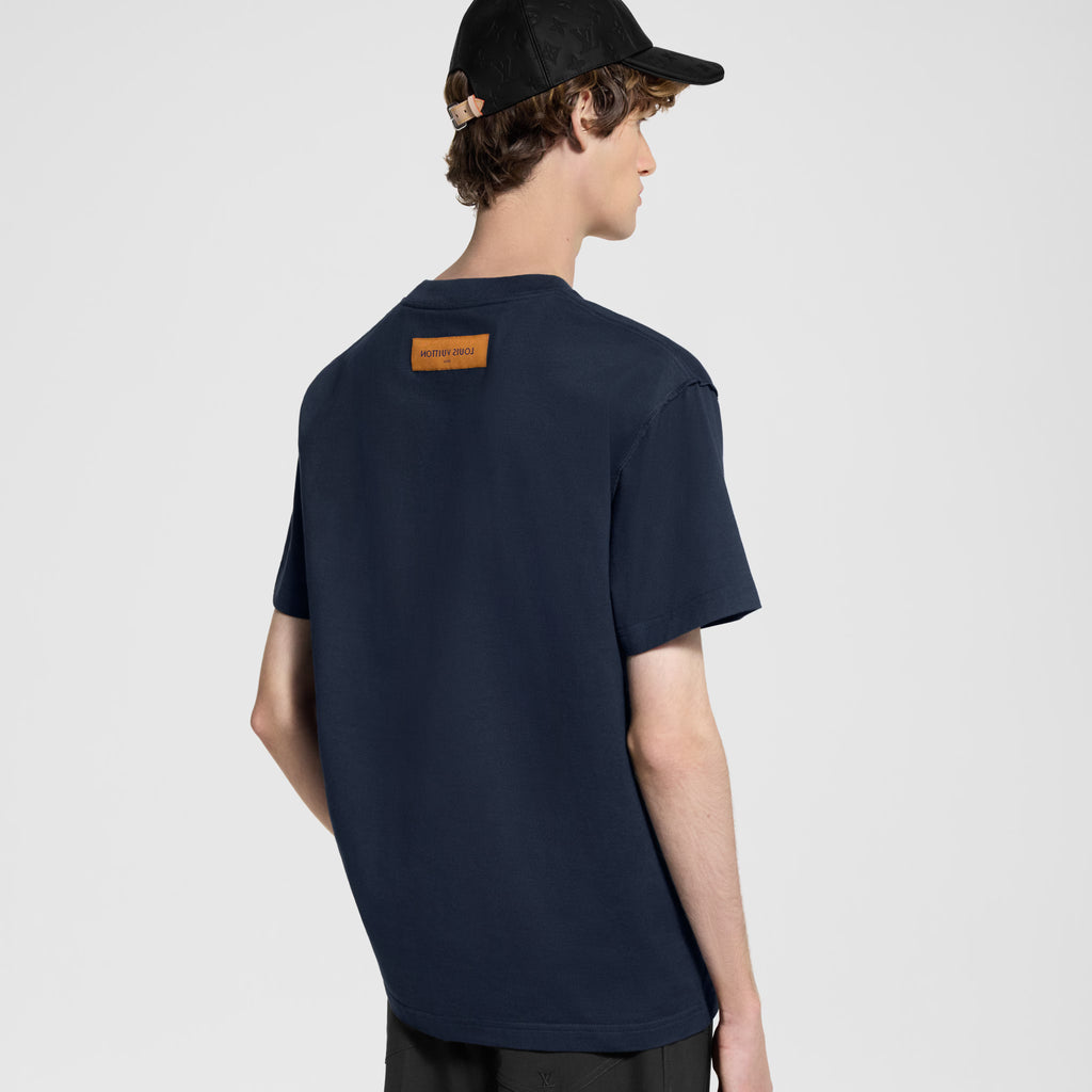 T-Shirt Louis Vuitton - embossé LV - Bleu Marine
