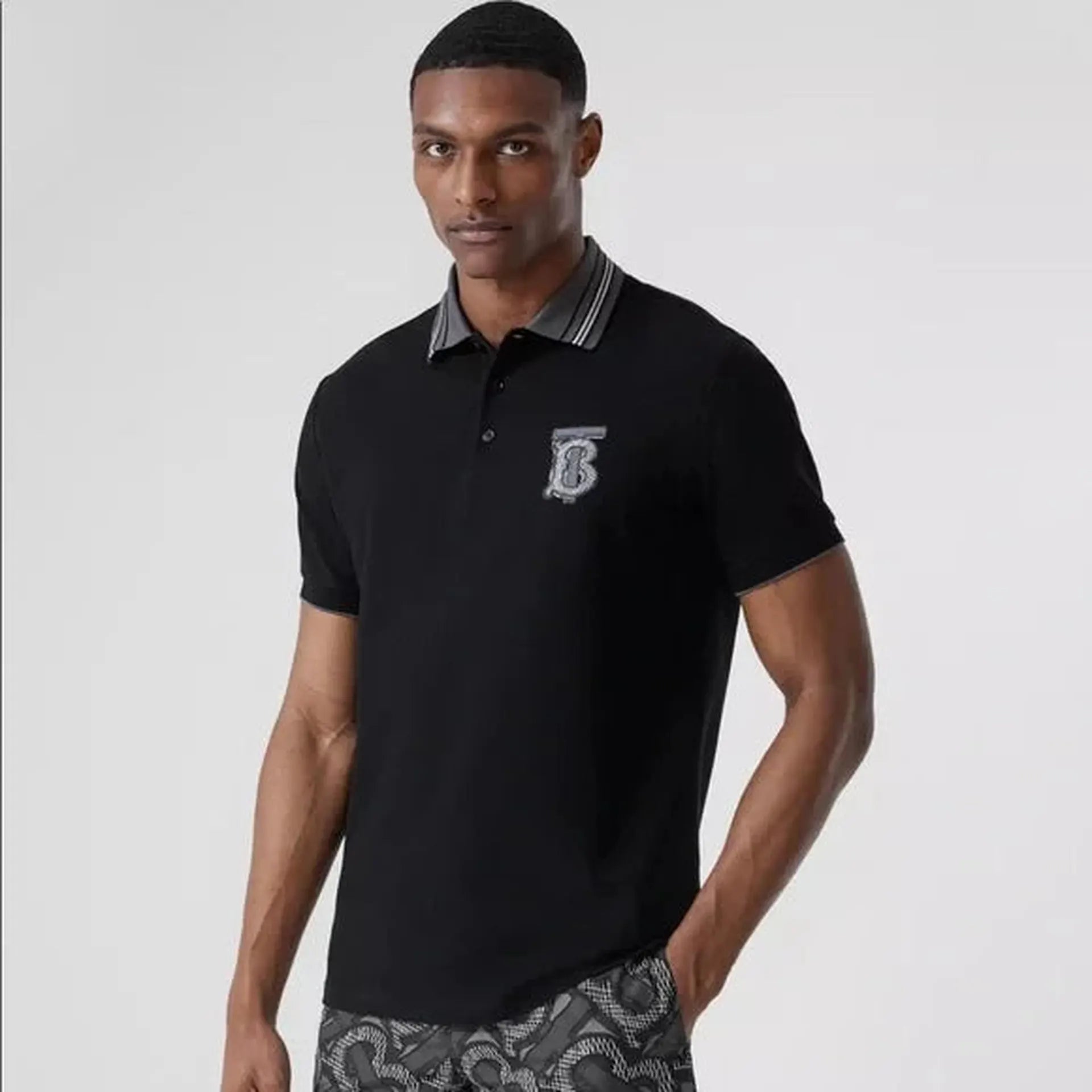 Polo Burberry - Loro Brodé - Cotton - Noir