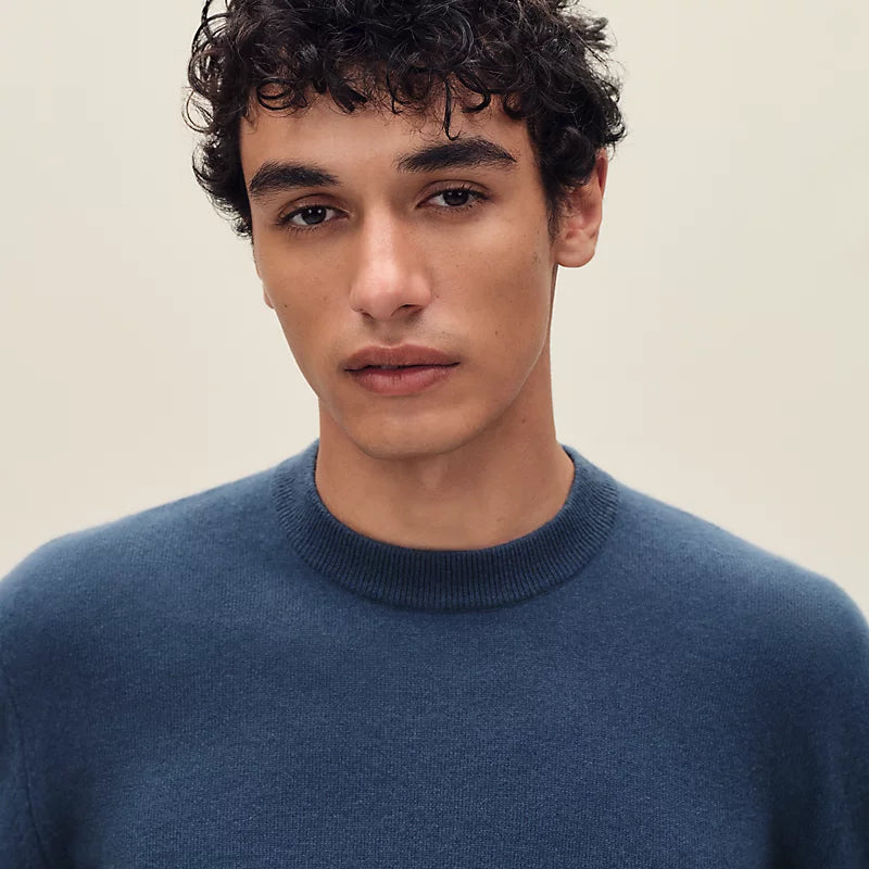 Pull Hermes - Col Rond - Bleu