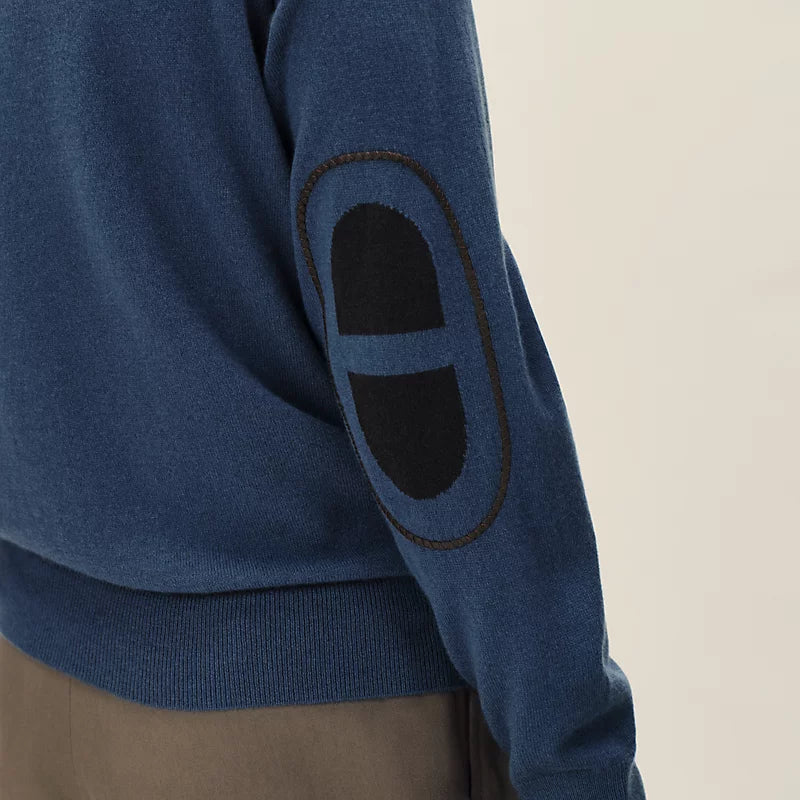 Pull Hermes - Col Rond - Bleu