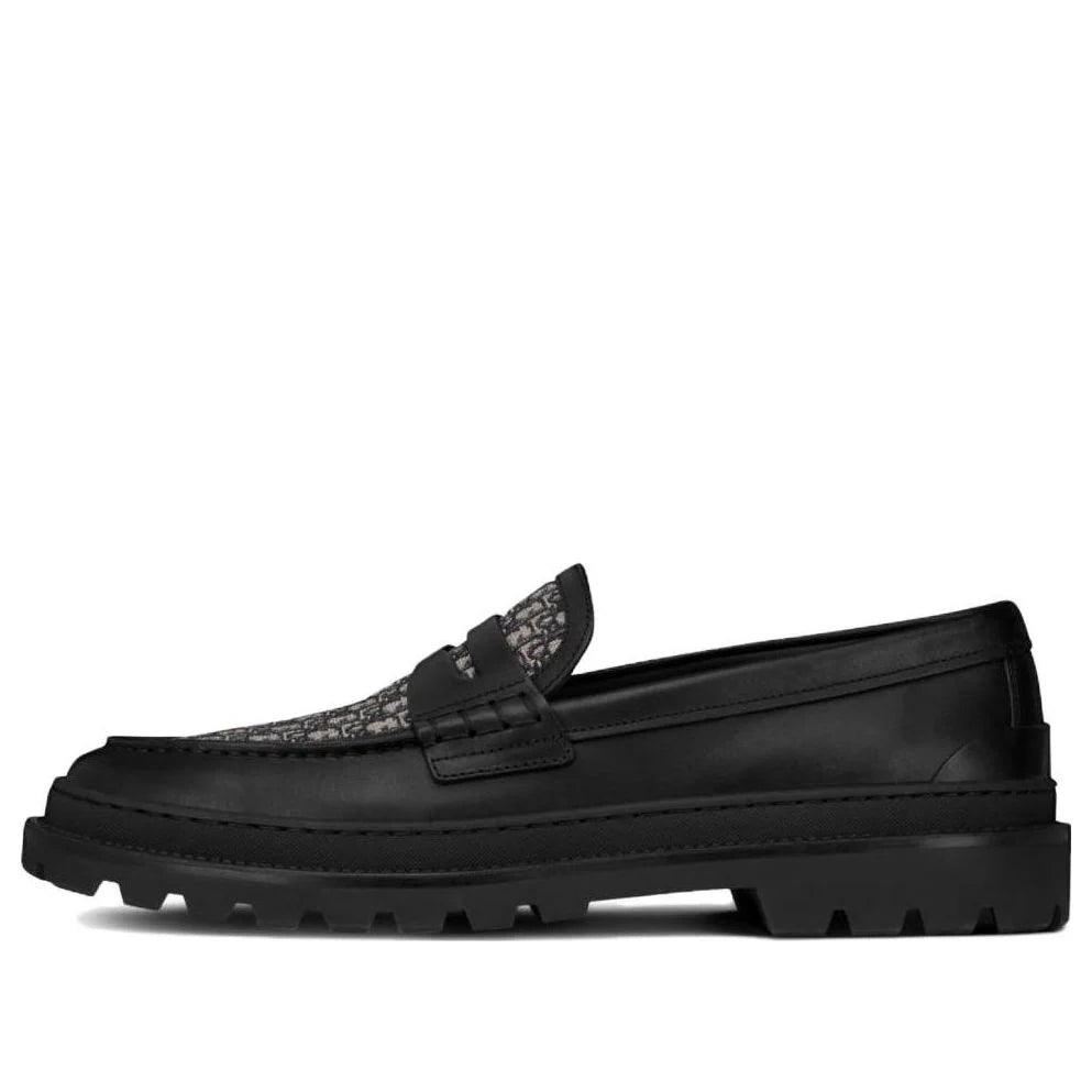 Mocassin Dior - Explorer Jacquard Oblique - Noir / Beige