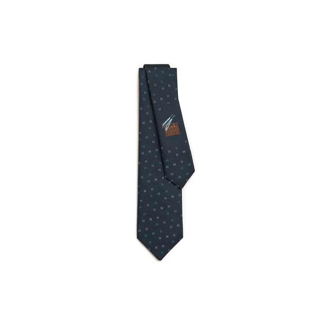 Cravate Hermes - H Scintillant - Bleu Marine