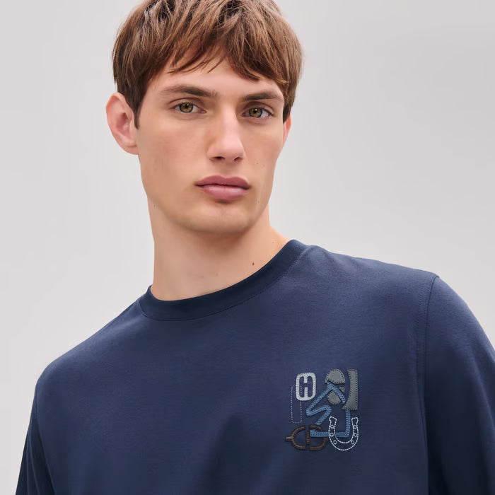 T-Shirt Hermes - "H Puzzle" - Bleu Marine