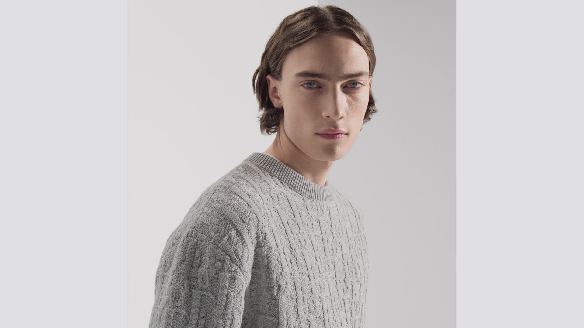 Pull Dior Oblique Jacquard de coton mélangé - Gris