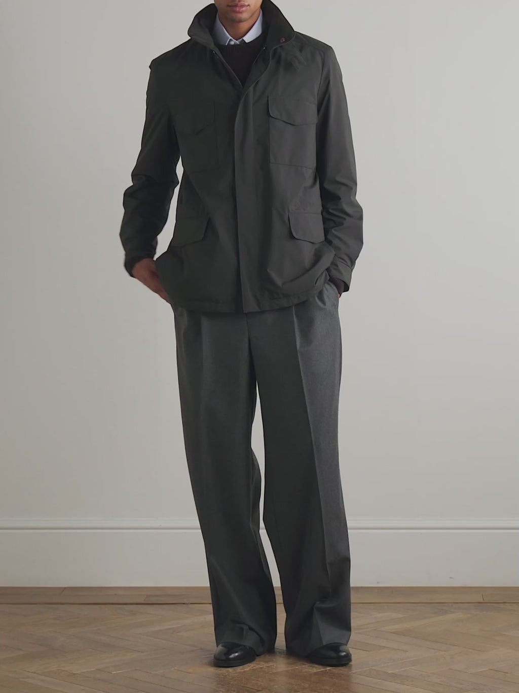 Jacket Loro Piana - Militaire Traveller - Noir