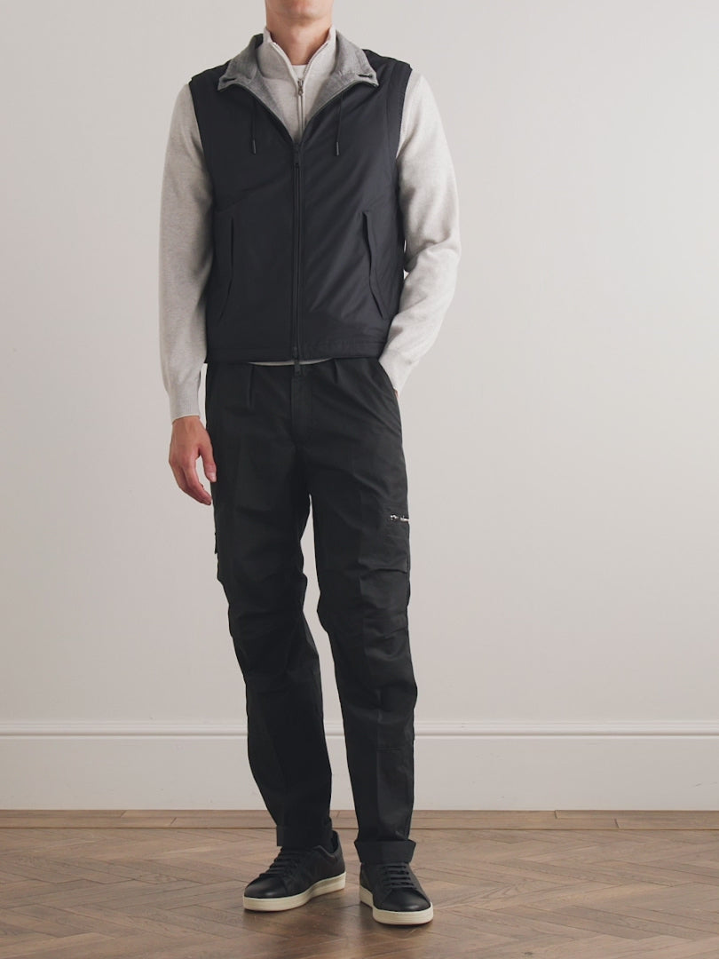 Gilet Zegna-  Reversible Micofibre and Cashmere - Bleu Marine