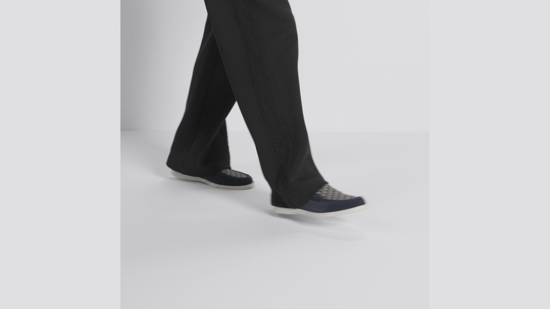 Mocassins Dior - Granville - Toile Jacquard - Bleu Marine