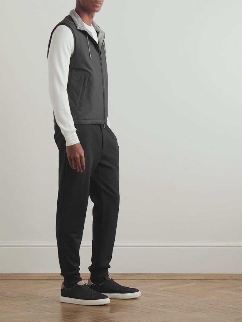 Gilet Zegna-  Reversible Micofibre and Cashmere - Noir