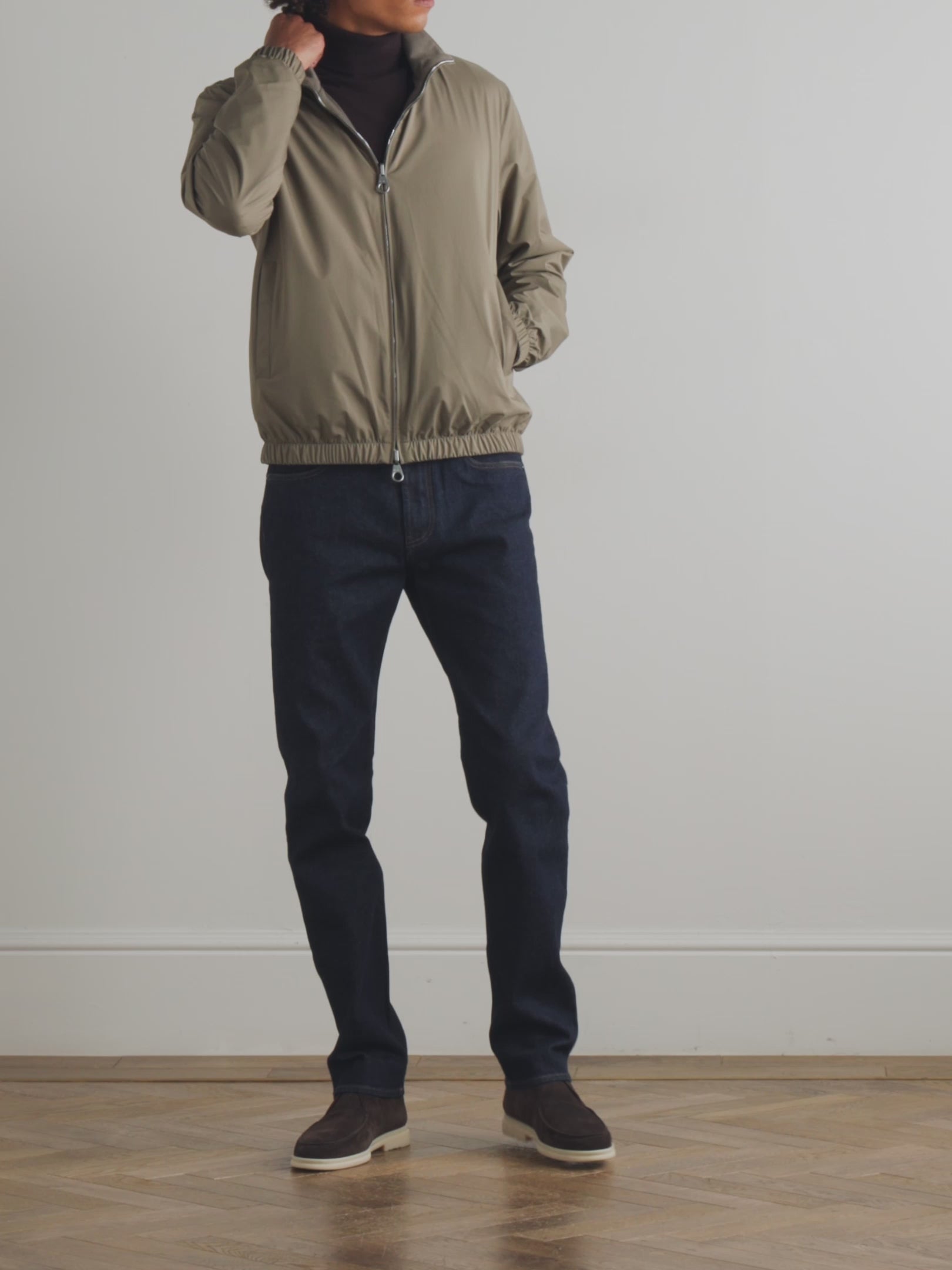 Bomber Loro Piana - En tissu Windmate - Vert