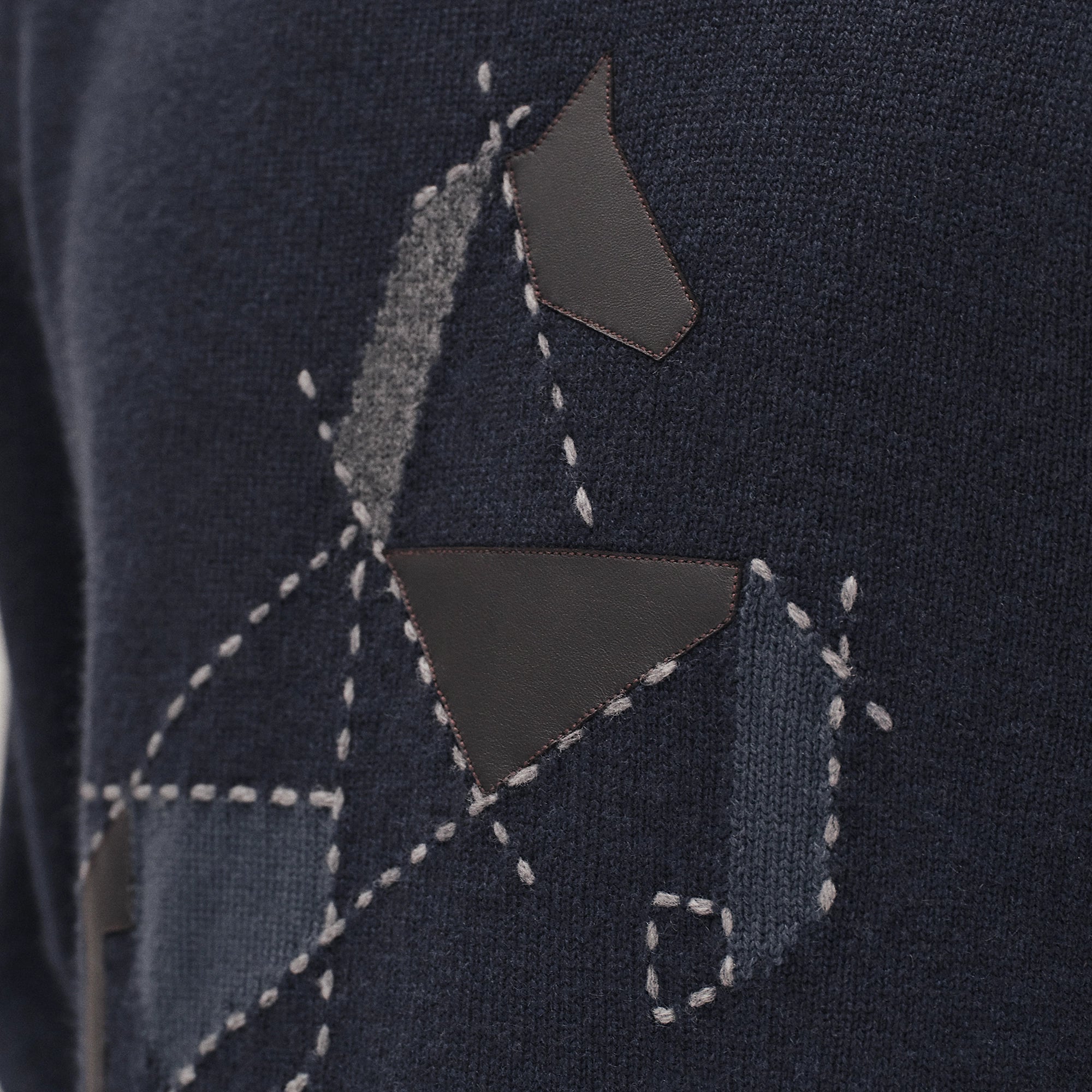 Pull Hermes - Col Rond - Cheval Tangram - Cachemire