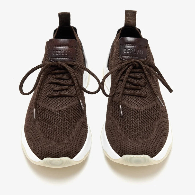 Espadrilles Berluti - Shadow - Maille et Cuir - Marron Foncé