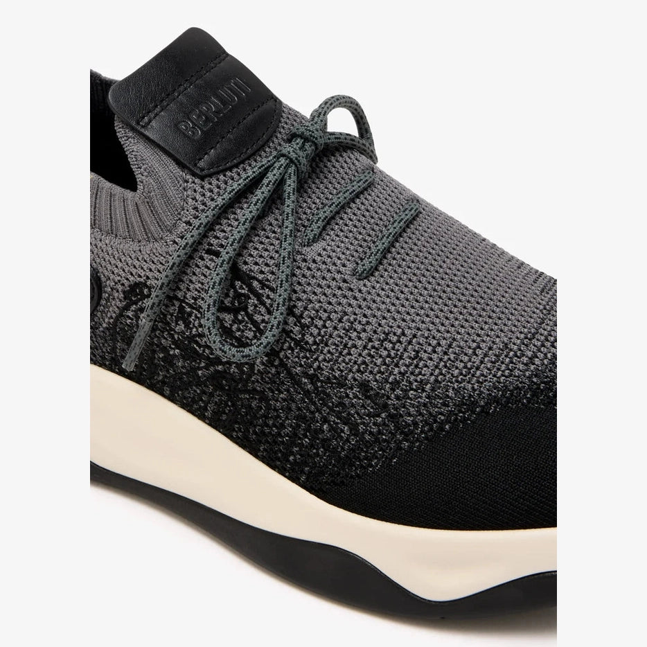 Espadrilles Berluti - Shadow - Maille et Cuir - Gris / Noir