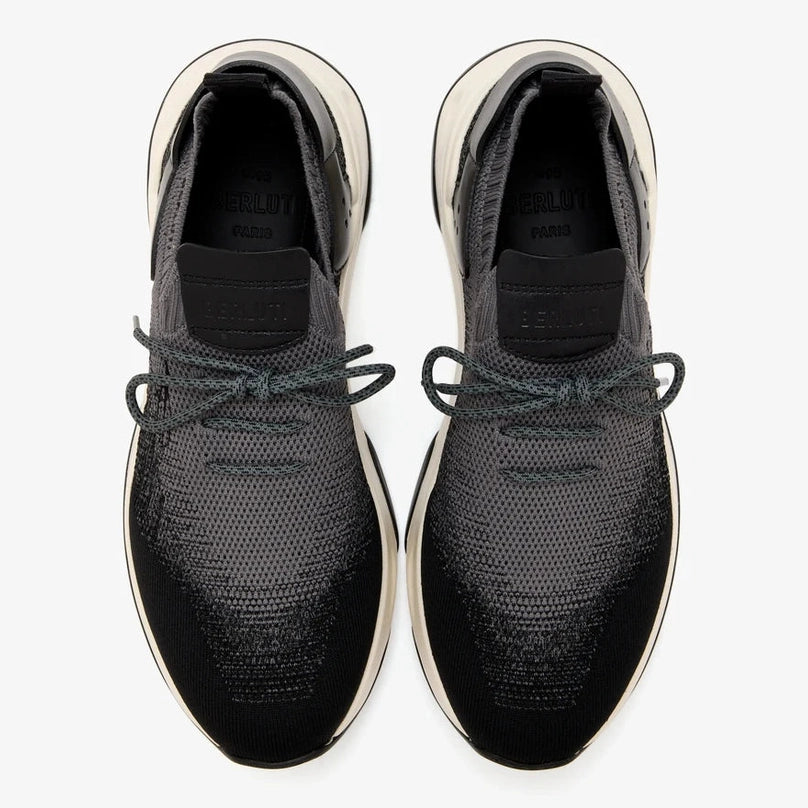 Espadrilles Berluti - Shadow - Maille et Cuir - Gris / Noir