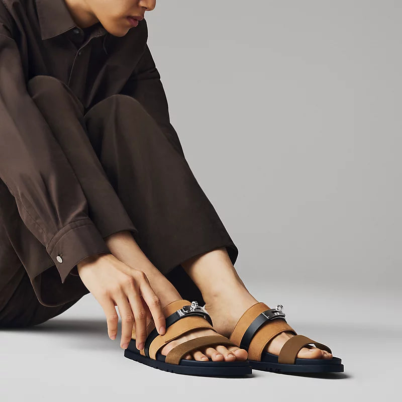 Sandales Hermes - Jackson - Marron