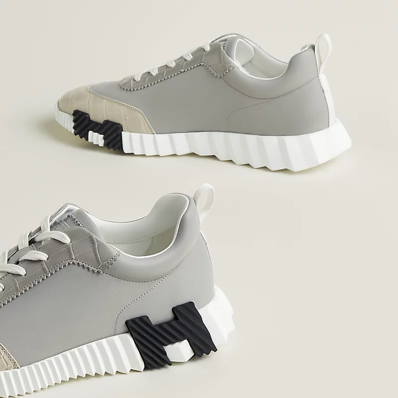 Espadrilles Hermes - Bouncing en Gris silex / Beige glaise