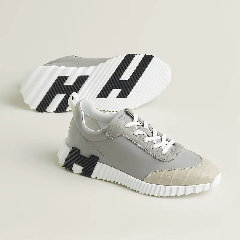 Espadrilles Hermes - Bouncing en Gris silex / Beige glaise