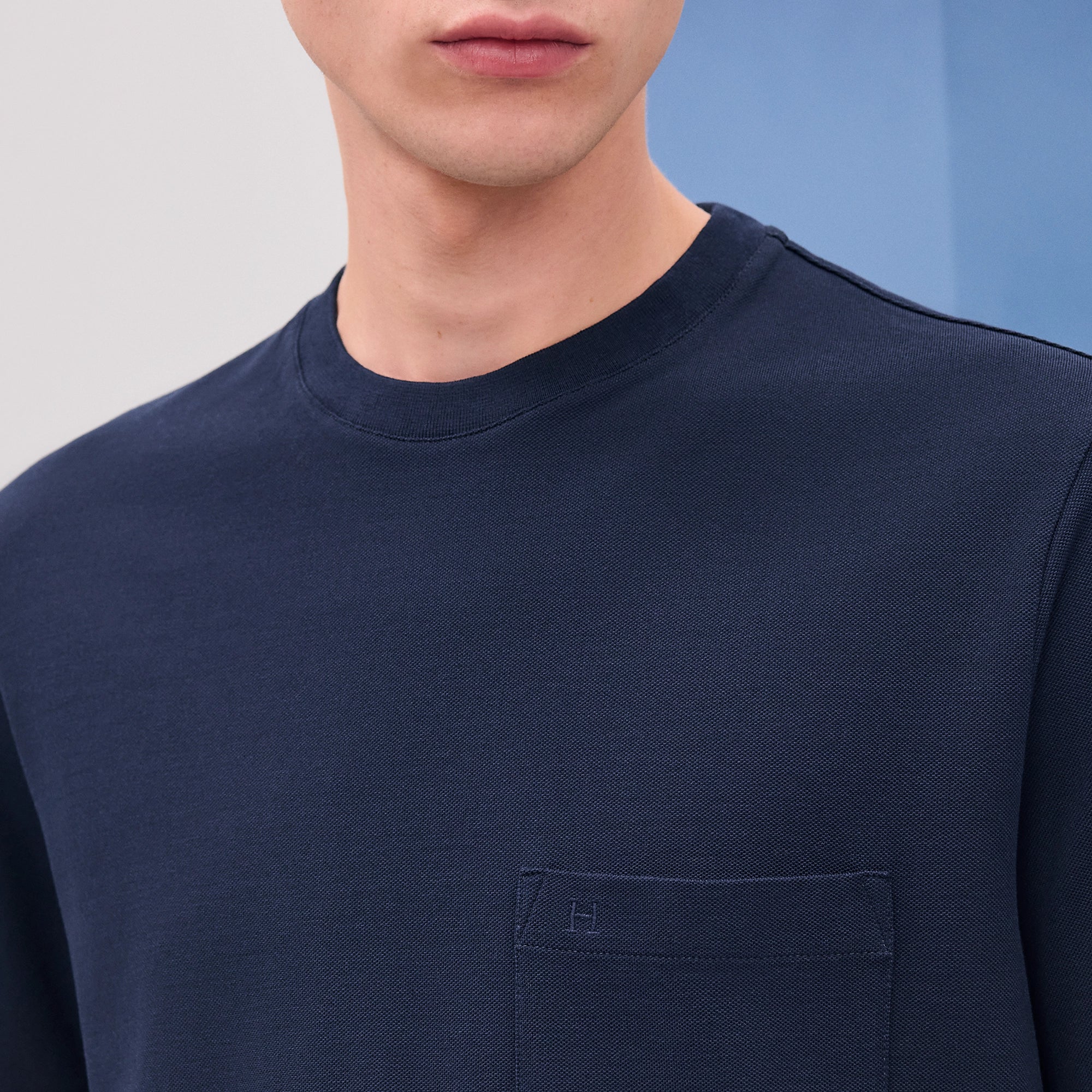 T-Shirt Hermes - Piqûres Sellier - Marine