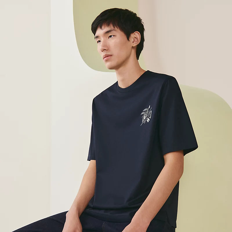 T-Shirt Hermes - Mini patch cuir