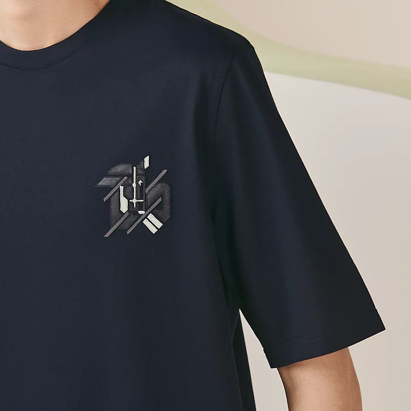 T-Shirt Hermes - Mini patch cuir