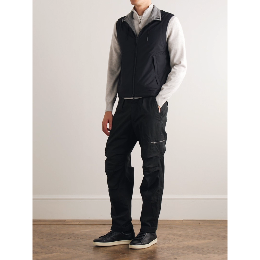 Gilet Zegna-  Reversible Micofibre and Cashmere - Bleu Marine