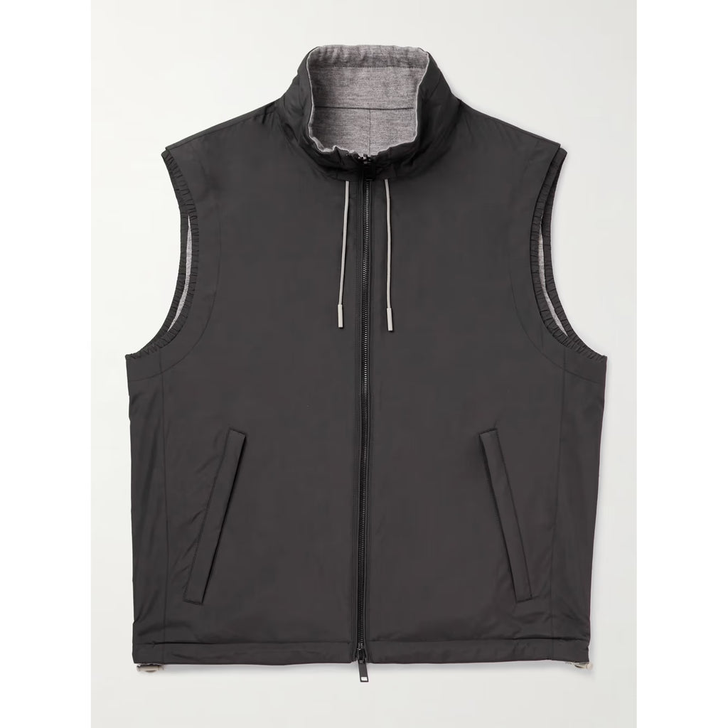 Gilet Zegna-  Reversible Micofibre and Cashmere - Noir