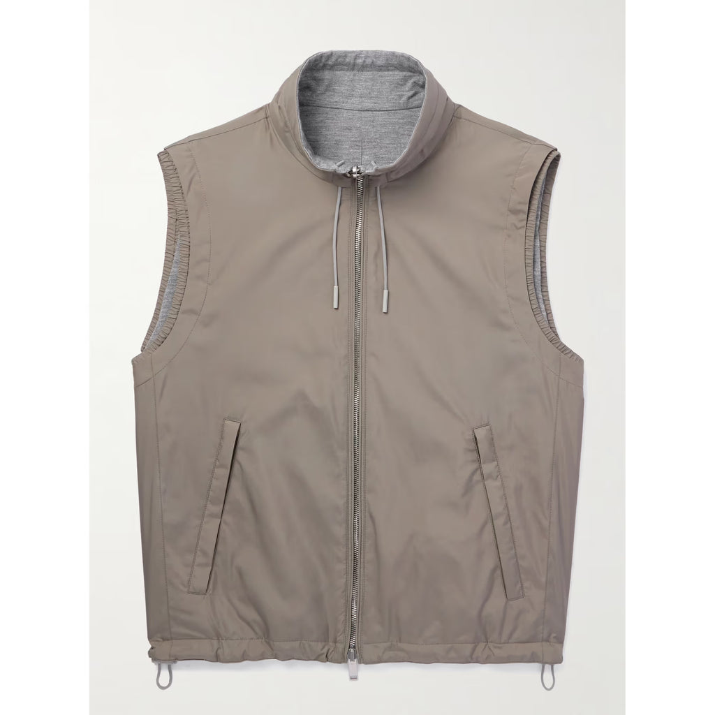Gilet Zegna-  Reversible Micofibre and Cashmere - Beige