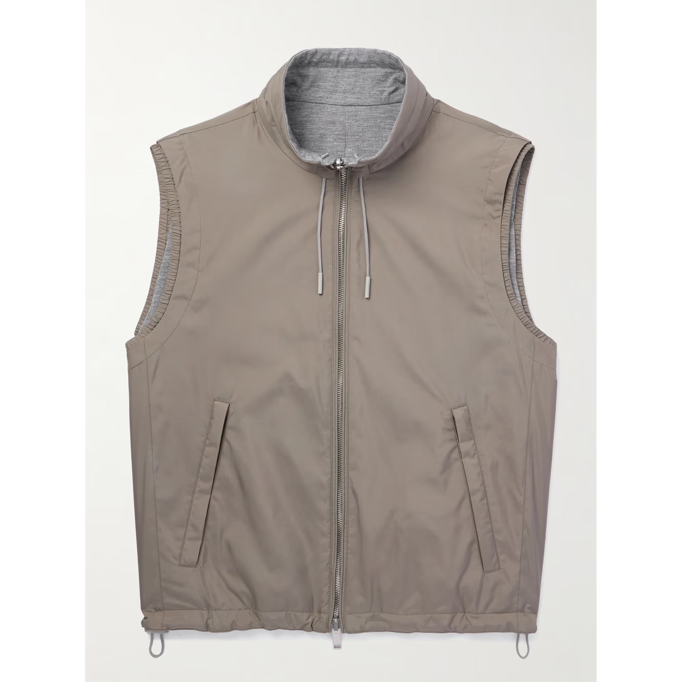 Gilet Zegna-  Reversible Micofibre and Cashmere - Beige