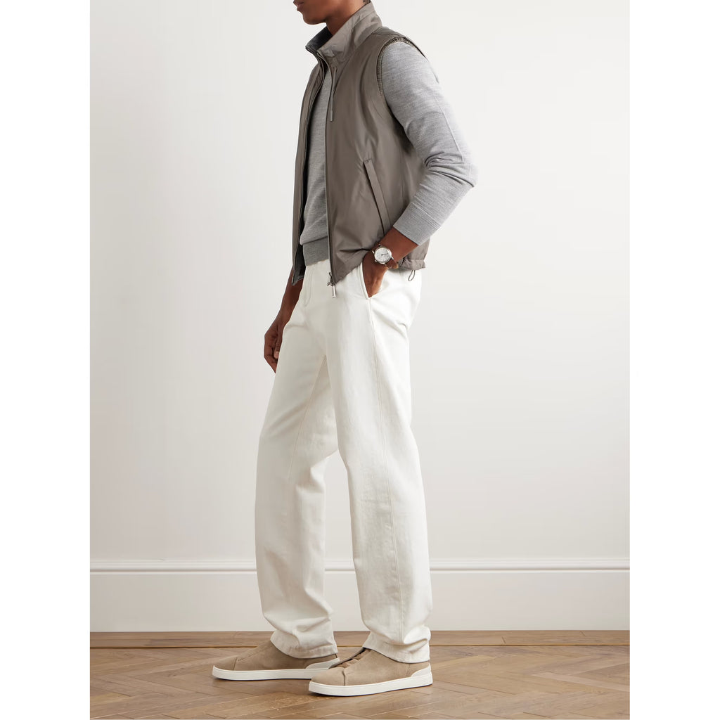 Gilet Zegna-  Reversible Micofibre and Cashmere - Beige