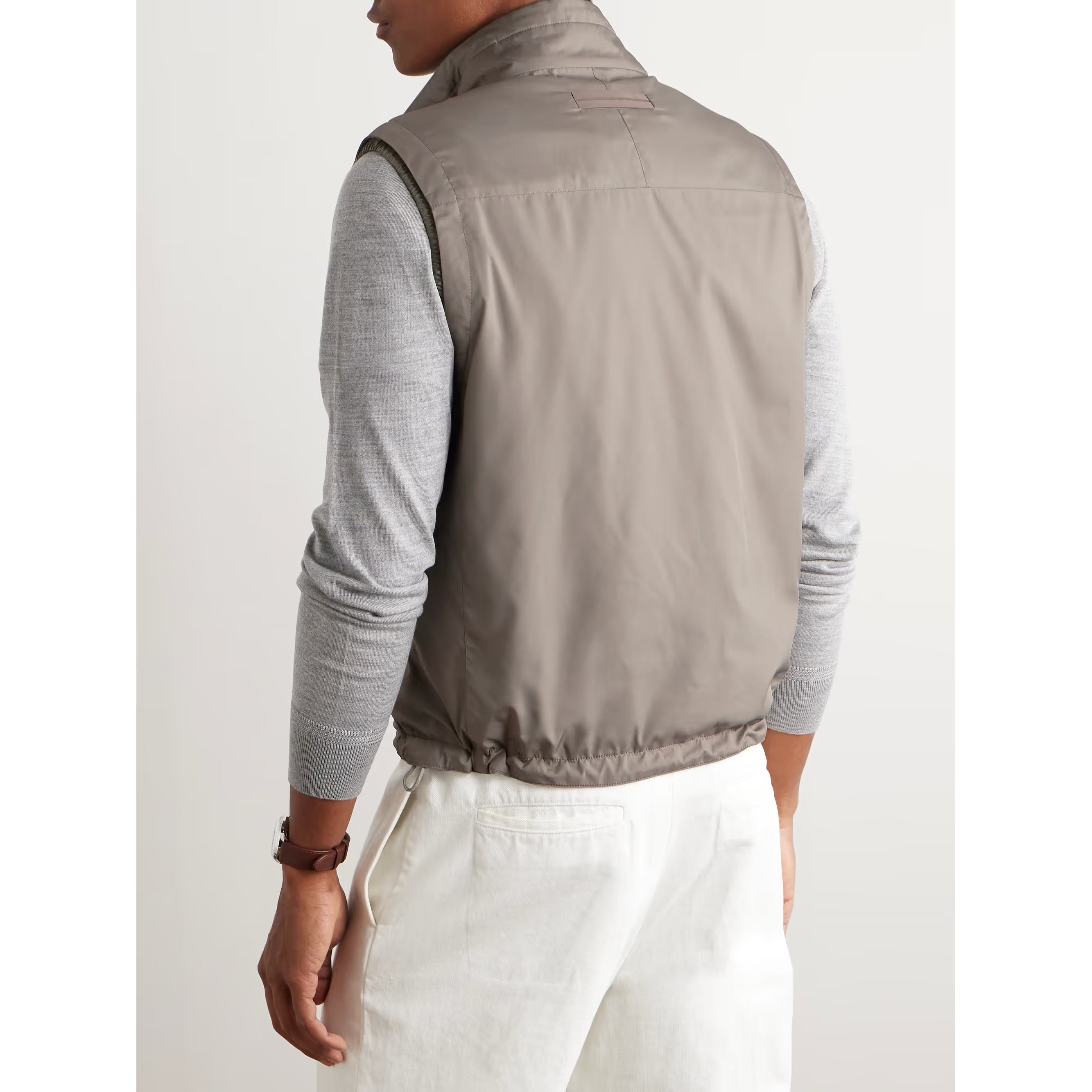Gilet Zegna-  Reversible Micofibre and Cashmere - Beige