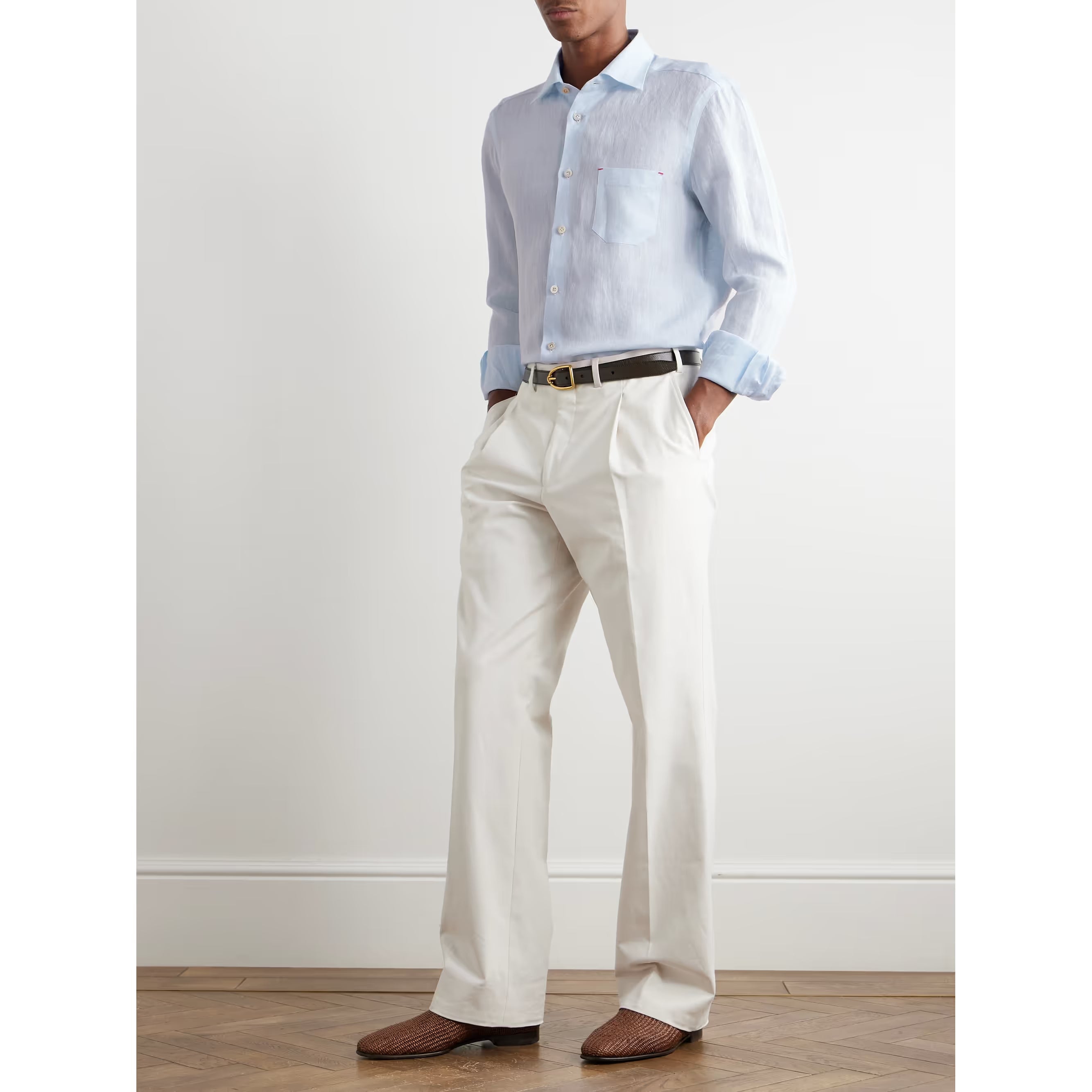 Chemise Kiton - À Boutonnière sur le devant - Bleu