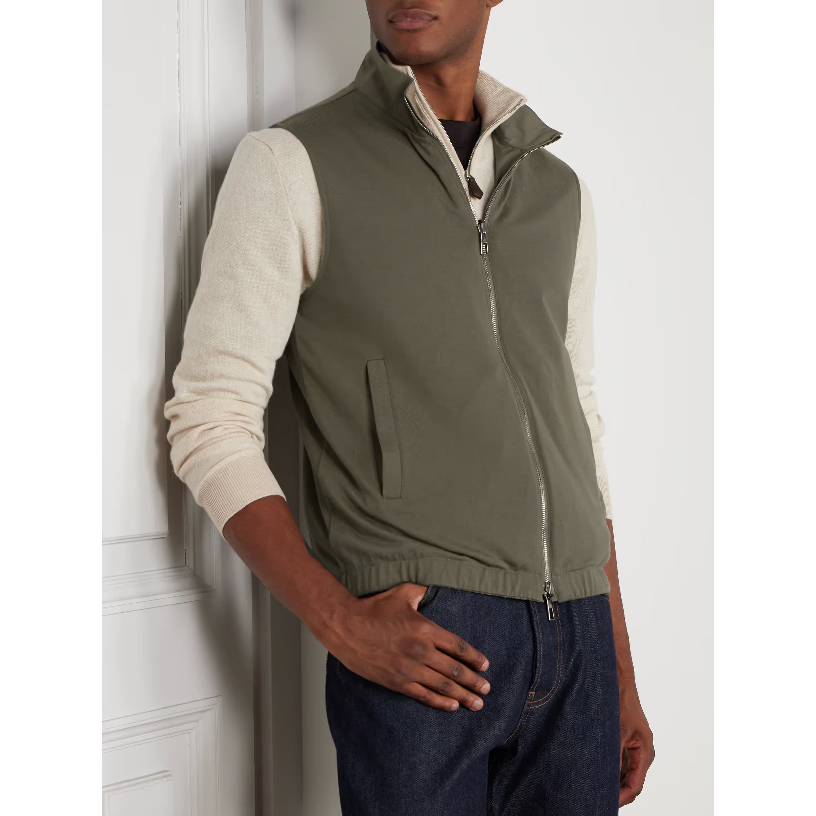 Gilet Loro Piana - Slim-Fit Reversible Storm System® WindWish™ - Vert
