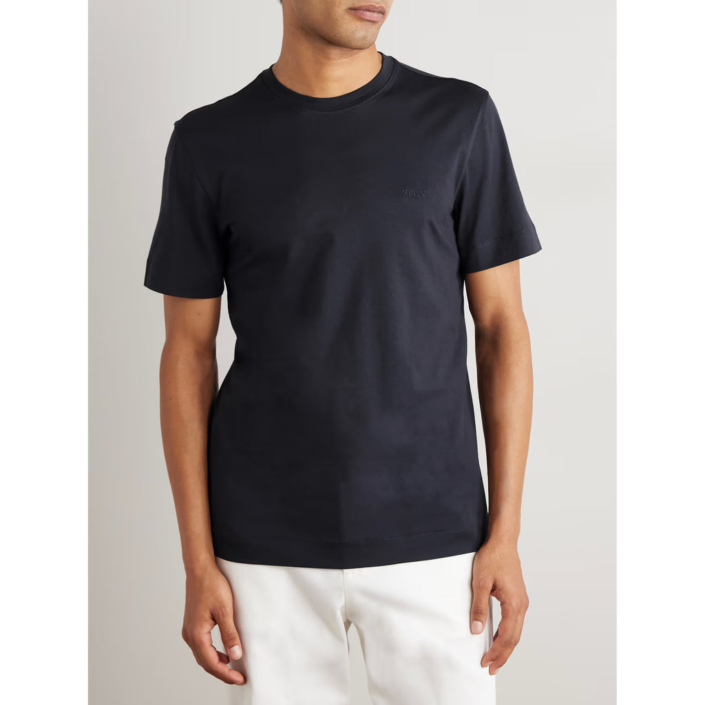 T-Shirt Zegna - Coton - Bleu Marine