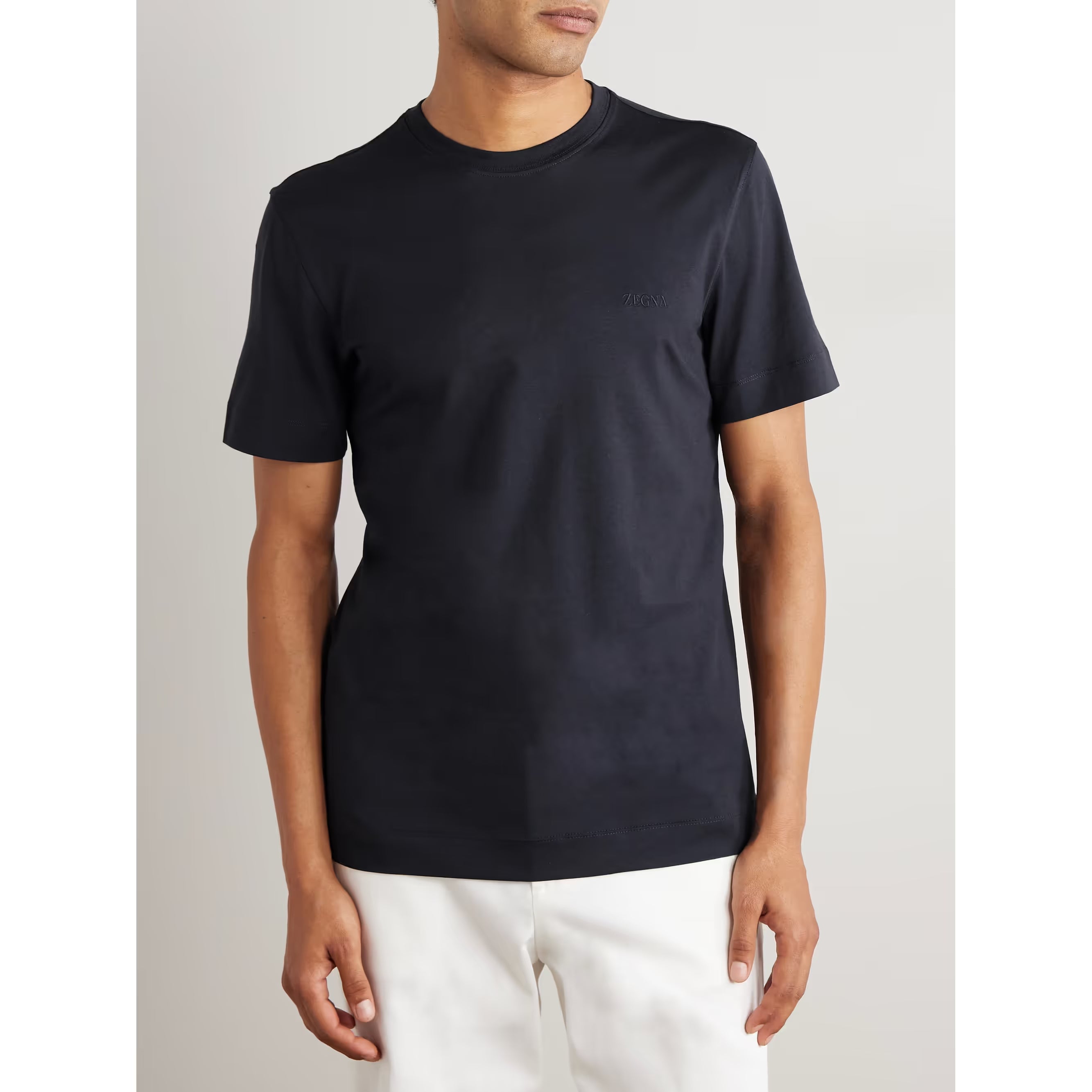 T-Shirt Zegna - Coton - Bleu Marine