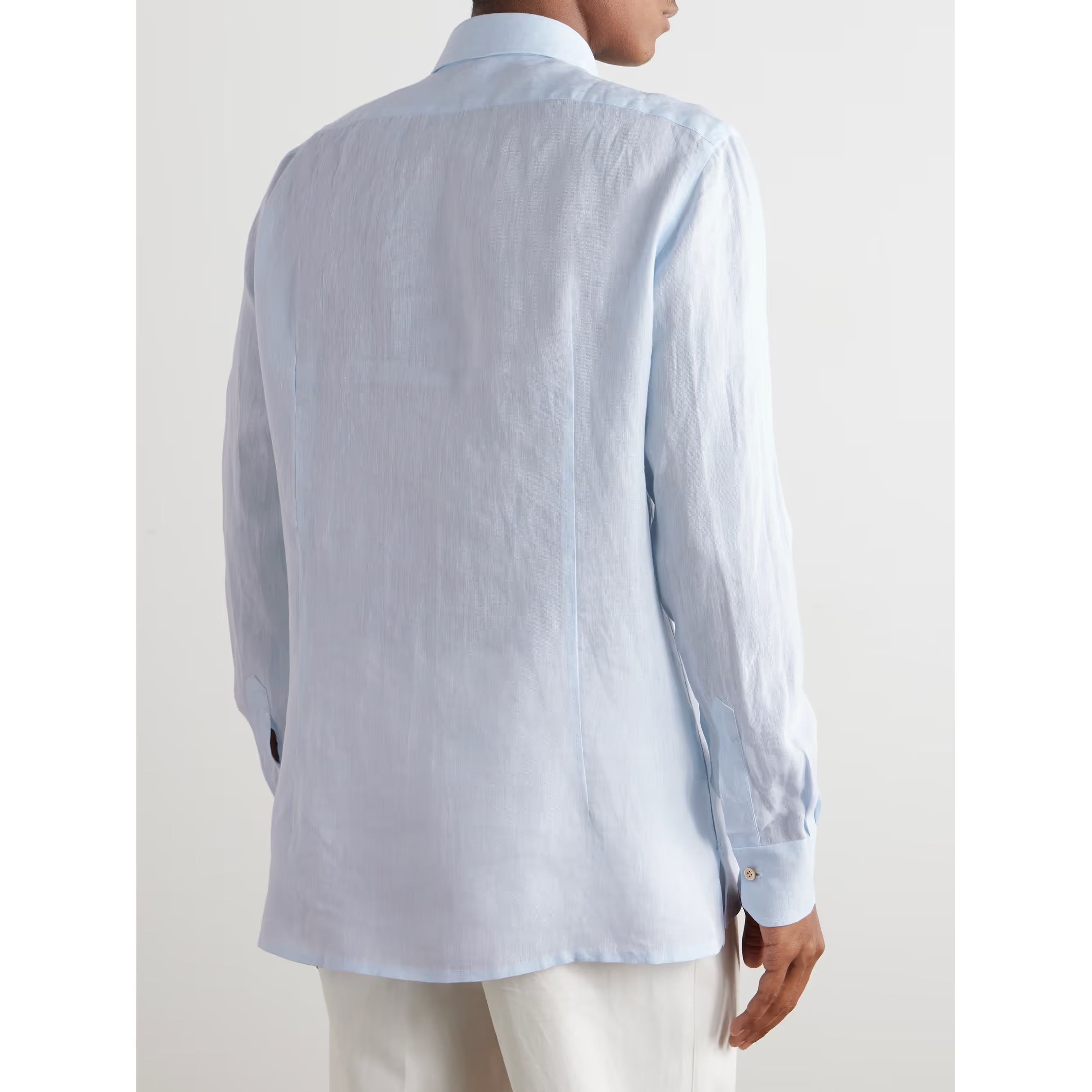 Chemise Kiton - À Boutonnière sur le devant - Bleu