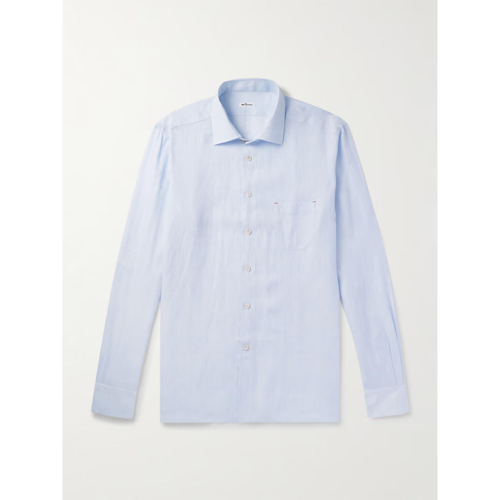 Chemise Kiton - À Boutonnière sur le devant - Bleu