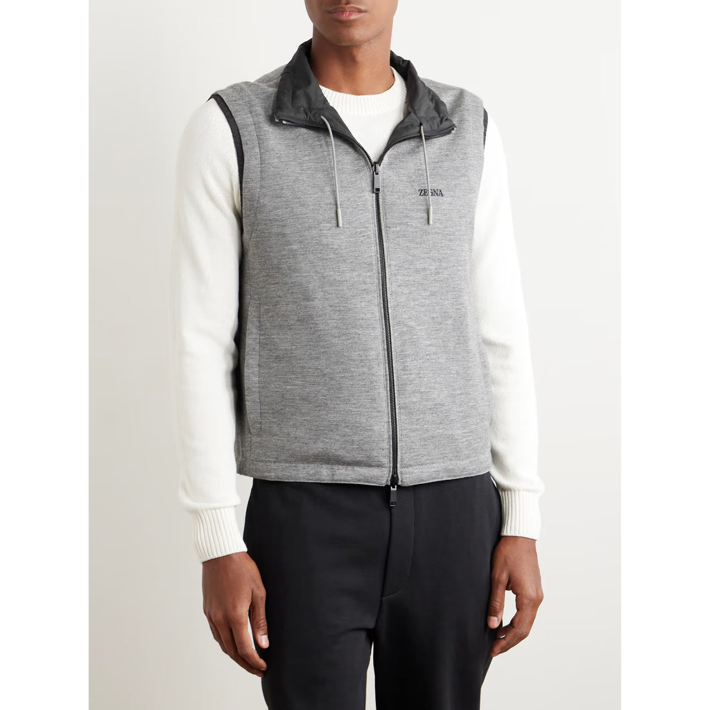 Gilet Zegna-  Reversible Micofibre and Cashmere - Noir