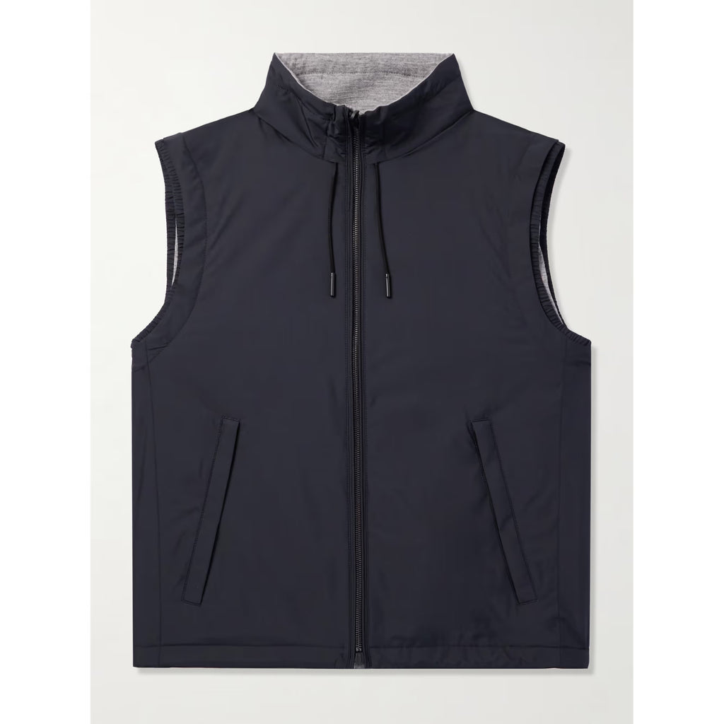 Gilet Zegna-  Reversible Micofibre and Cashmere - Bleu Marine