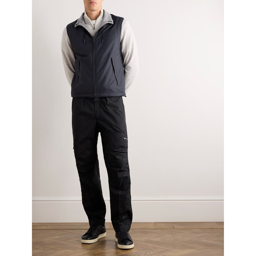 Gilet Zegna-  Reversible Micofibre and Cashmere - Bleu Marine