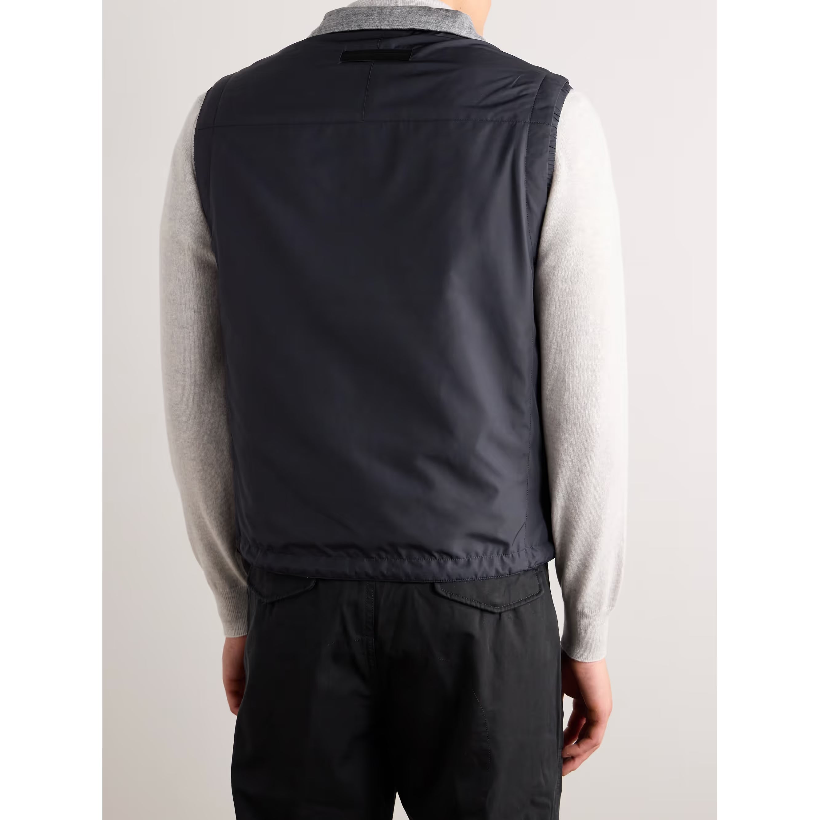 Gilet Zegna-  Reversible Micofibre and Cashmere - Bleu Marine
