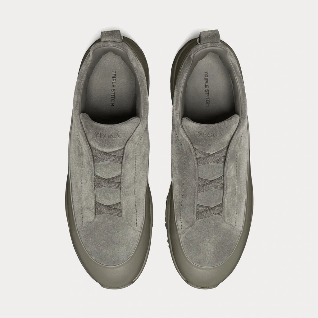Espadrilles Zegna - Triple Stitch™ - Monte en Cuir et Veau Velours - Gris