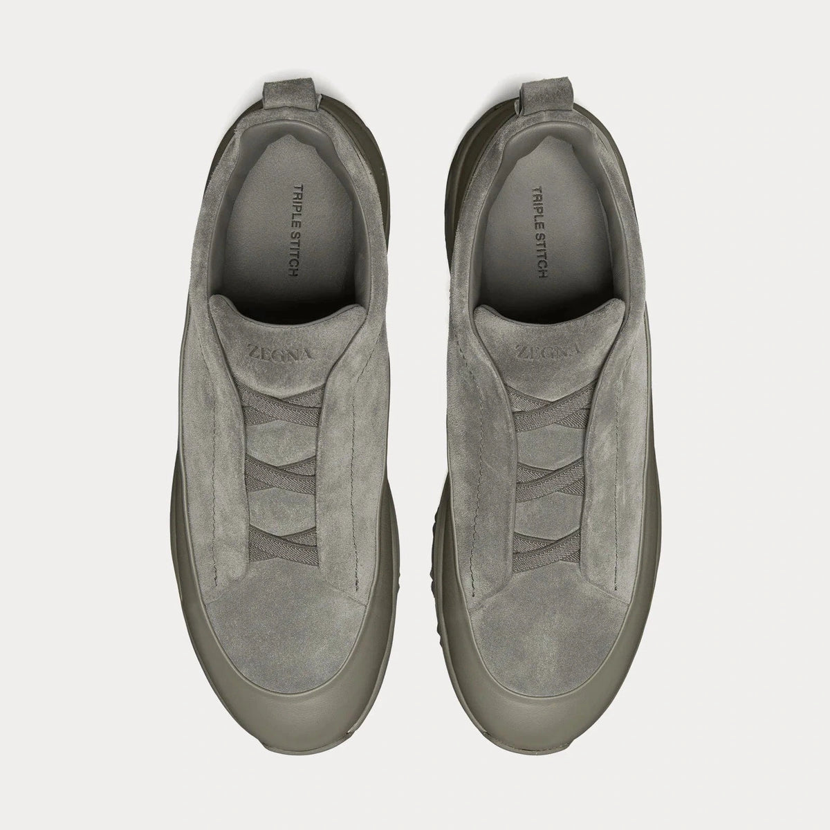 Espadrilles Zegna - Triple Stitch™ - Monte en Cuir et Veau Velours - Gris